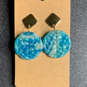 Elegant Blue and Gold Earrings